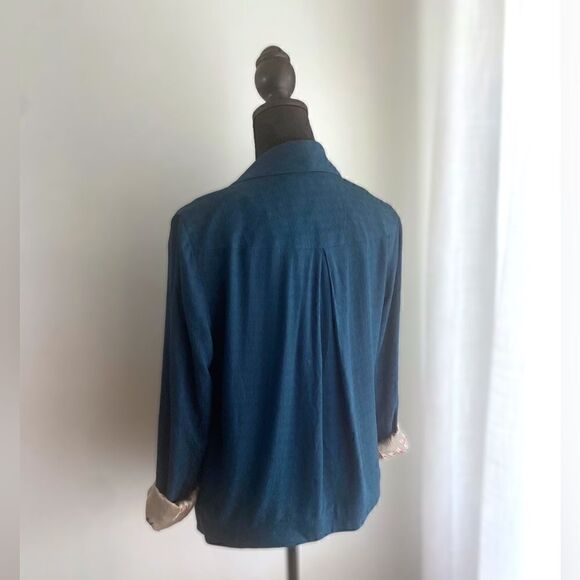 Anthropologie Cartonnier Camello Alpaca Print Draped Blazer Size XS - Picture 3 of 16